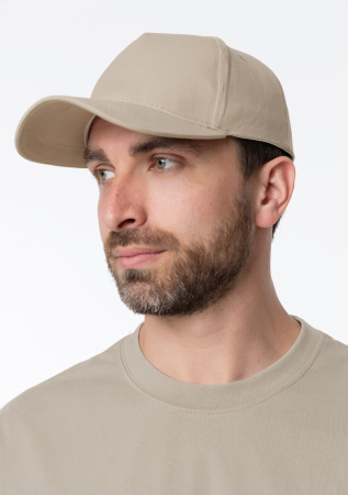 Бежевая бейсболка арт. 12, 5 клиньев из 100% хлопка, 260 гр/м2, оптом | Мерч, униформа и текстиль для бизнеса  photo-6