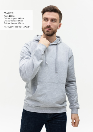 Худи унисекс STAN футер без начёса 260, 23, Серый меланж (50) | Мерч, униформа и текстиль для бизнеса photo-4