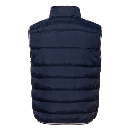 Темно-синий однотонный утепленный жилет арт. 82 с контрастным кантом, 100% нейлон, оптом | Мерч, униформа и текстиль для бизнеса photo-1
