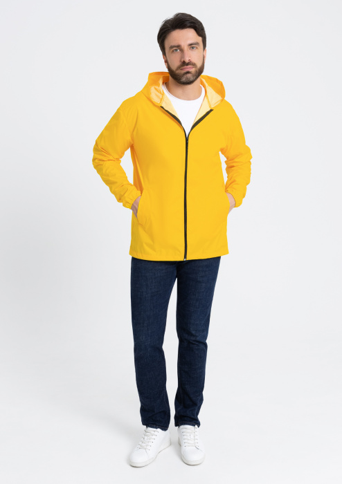 Желтая однотонная ветровка арт. 59, 100% полиэстер, Dewspo 210T – оптом | Мерч, униформа и текстиль для бизнеса фото-3