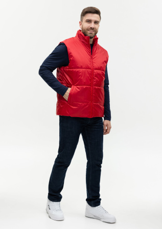 Красный однотонный утепленный жилет арт. 84, 100% нейлон, оптом | Мерч, униформа и текстиль для бизнеса photo-2