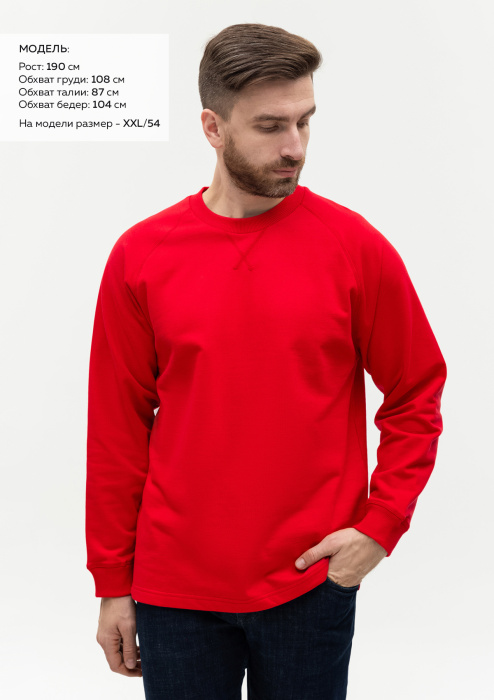 Свитшот унисекс STAN футер с начёсом 220, 60, Красный (14) | Мерч, униформа и текстиль для бизнеса фото-3