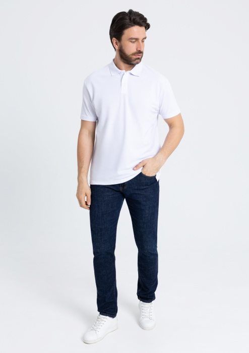 Белая рубашка поло арт. 04B из 100% хлопка, 185 гр/м2, оптом | Мерч, униформа и текстиль для бизнеса  фото-3