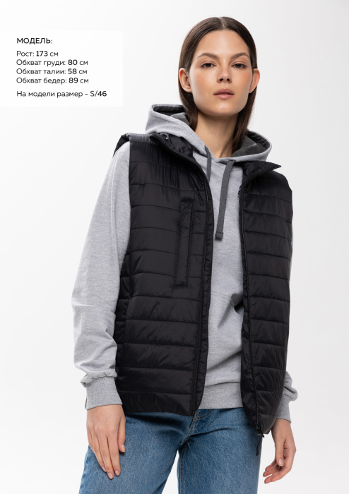 Черный ультралёгкий жилет арт. 87, 100% нейлон, оптом | Мерч, униформа и текстиль для бизнеса фото-2