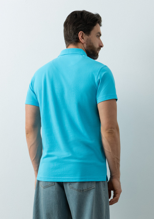 Рубашка поло унисекс STAN хлопок/полиэстер 185, 104, Бирюзовый (32) | Мерч, униформа и текстиль для бизнеса фото-4