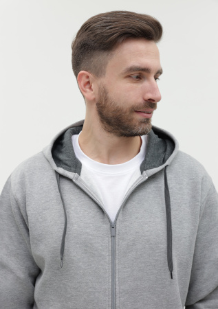Толстовка  мужская STAN с капюшоном на молнии  футер с начёсом 280, 17,Серый меланж (50) | Мерч, униформа и текстиль для бизнеса photo-10