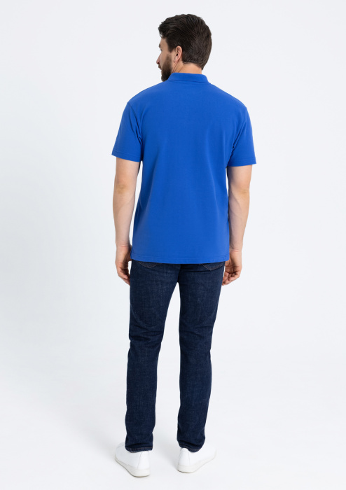 Синяя рубашка поло арт. 04U из 100% хлопка, 185 гр/м2, оптом | Мерч, униформа и текстиль для бизнеса  фото-4