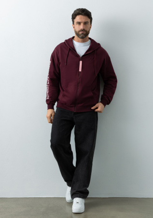 Бордовая толстовка на молнии STAN арт. 99, футер без начёса, 100% хлопок, 240 гр/м2  | Мерч, униформа и текстиль для бизнеса photo-9