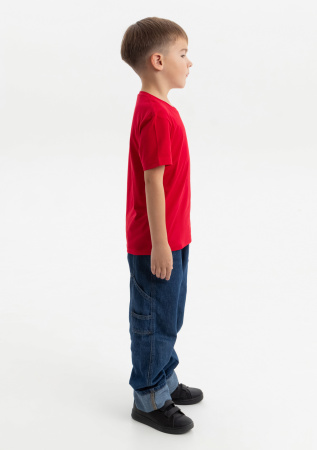 Красная детская футболка арт. 06U оверсайз кроя из 100% хлопка, 140 гр/м2, оптом | Мерч, униформа и текстиль для бизнеса photo-5