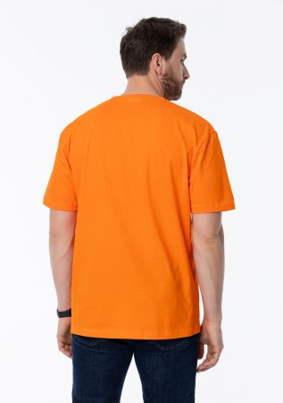 Оранжевая футболка арт. 02 прямого кроя из 100% хлопка, 160 гр/м2, оптом | Мерч, униформа и текстиль для бизнеса  photo-10