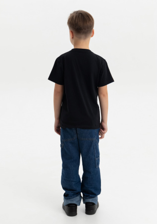 Чёрная детская футболка арт. 06U оверсайз кроя из 100% хлопка, 140 гр/м2, оптом | Мерч, униформа и текстиль для бизнеса photo-8