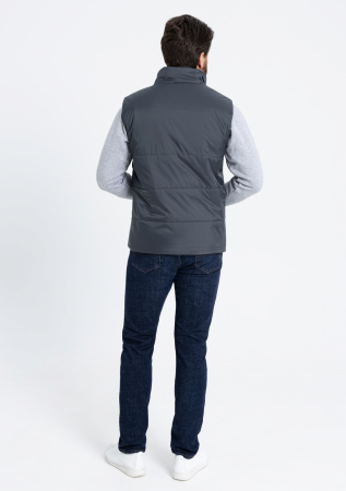 Графитовый однотонный утепленный жилет арт. 84, 100% нейлон, оптом | Мерч, униформа и текстиль для бизнеса photo-3