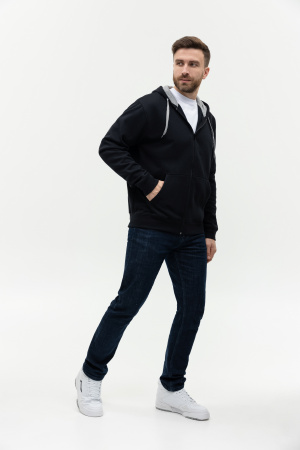 Толстовка  мужская STAN с капюшоном на молнии  футер с начёсом 280, 17, Чёрный (20) | Мерч, униформа и текстиль для бизнеса photo-4