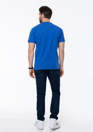 Синяя футболка арт. 51 прямого кроя из 100% хлопка, 150 гр/м2, оптом | Мерч, униформа и текстиль для бизнеса  photo-7