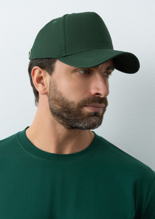 Темно-зеленая бейсболка 5 клиньев из 100% хлопка, оптом | Мерч, униформа и текстиль для бизнеса  фото-4