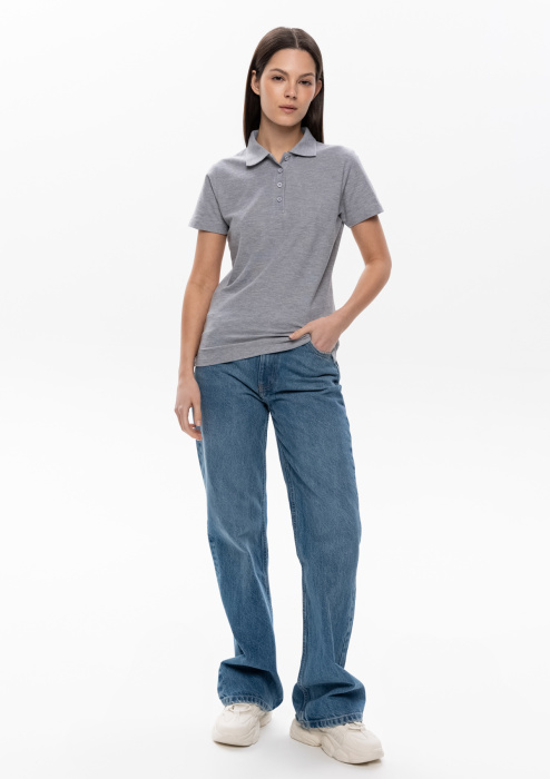 Рубашка поло женская STAN хлопок/полиэстер 185, 04WL, Серый меланж (50) фото-3