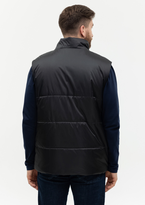 Черный однотонный утепленный жилет арт. 84, 100% нейлон, оптом | Мерч, униформа и текстиль для бизнеса фото-4