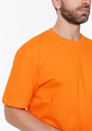 Оранжевая футболка арт. 02 прямого кроя из 100% хлопка, 160 гр/м2, оптом | Мерч, униформа и текстиль для бизнеса  photo-9