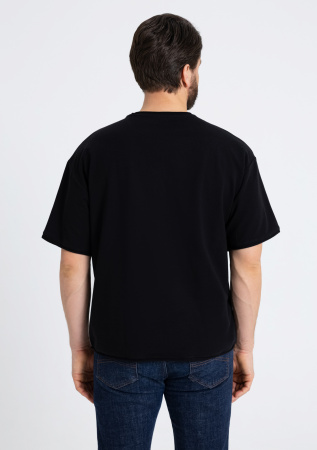 Чёрная футболка арт. 41 оверсайз кроя состав 95% хлопок 5% спандекс, 260 гр/м2, оптом | Мерч, униформа и текстиль для бизнеса   photo-6