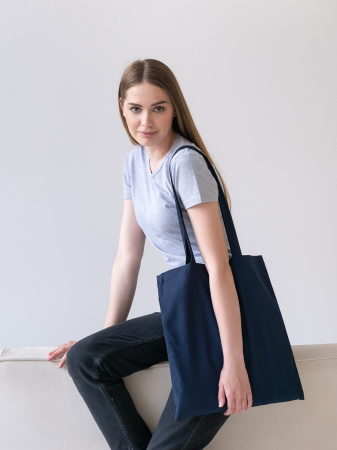 Темно-синяя сумка шопер, оптом | Мерч, униформа и текстиль для бизнеса photo-2