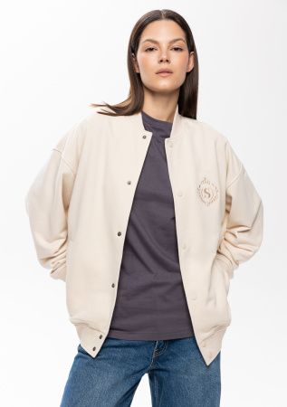 Молочный однотонный бомбер арт. 70, футер 3-нитка (70% хлопок, 30% эластан), оптом | Мерч, униформа и текстиль для бизнеса photo-9