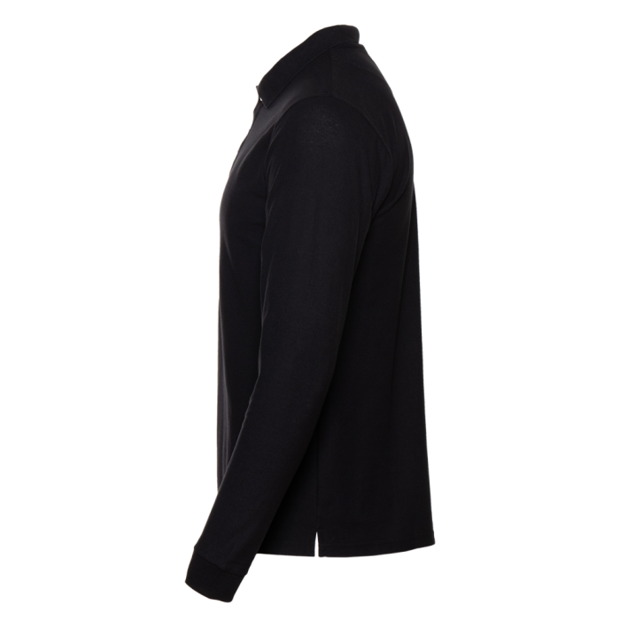 Рубашка поло мужская STAN длинный рукав хлопок/полиэстер 185, 104S, Чёрный (20) фото-1