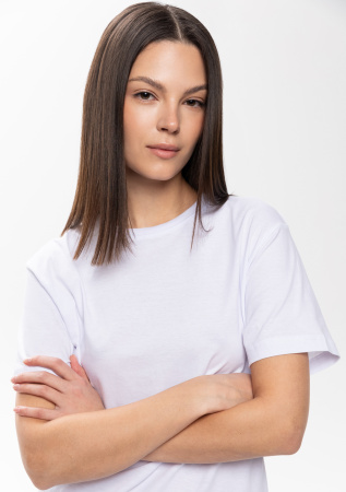 Белая футболка арт. 02 прямого кроя из 100% хлопка, 160 гр/м2, оптом | Мерч, униформа и текстиль для бизнеса  photo-9