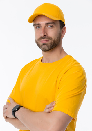 Желтая бейсболка арт. 10L, 5 клиньев из 100% хлопка, 150 гр/м2, оптом | Мерч, униформа и текстиль для бизнеса  photo-7