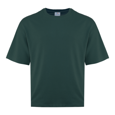 Темно-зеленая футболка арт. 40 оверсайз кроя, состав 65% хлопок 35% полиэстер, 260 гр/м2, оптом| Мерч, униформа и текстиль для бизнеса photo-0