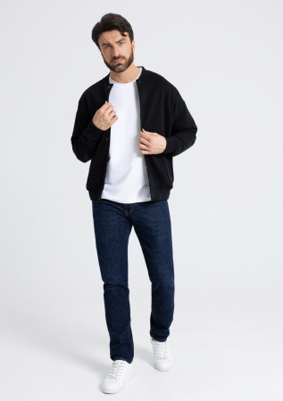 Черный однотонный бомбер арт. 70, футер 3-нитка (70% хлопок, 30% эластан), оптом | Мерч, униформа и текстиль для бизнеса photo-6