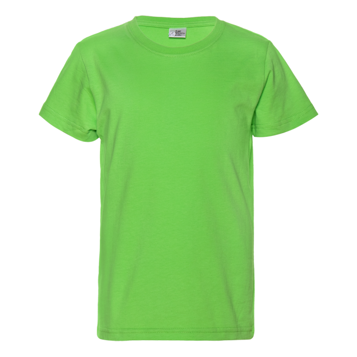 Ярко-зелёная детская футболка арт. 06U оверсайз кроя из 100% хлопка, 140 гр/м2, оптом | Мерч, униформа и текстиль для бизнеса фото-0