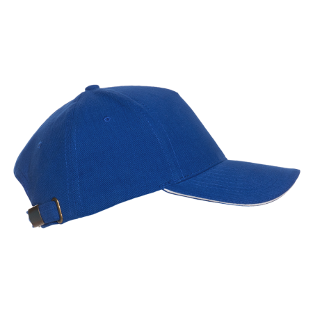 Синяя бейсболка с кантом арт. 11K, 5 клиньев, 100% хлопок, 280 гр/м2, оптом | Мерч, униформа и текстиль для бизнеса  photo-2
