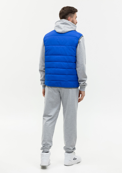 Синий однотонный утепленный жилет арт. 82 с контрастным кантом, 100% нейлон, оптом | Мерч, униформа и текстиль для бизнеса фото-3