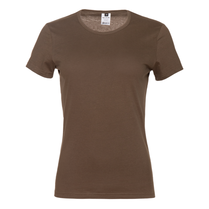 Женская футболка цвета хаки арт. 02W приталенного силуэта из 100% хлопка, 150 гр/м2, оптом | Мерч, униформа и текстиль для бизнеса 
 фото-0