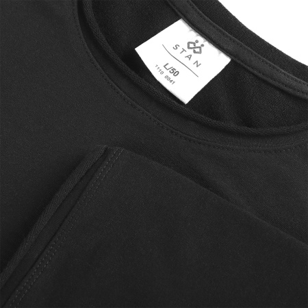 Чёрная футболка арт. 41 оверсайз кроя состав 95% хлопок 5% спандекс, 260 гр/м2, оптом | Мерч, униформа и текстиль для бизнеса   photo-4