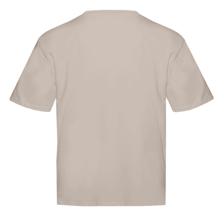 Песочно бежевая футболка арт. 56 оверсайз кроя из 100% хлопка, 240 гр/м2, оптом | Мерч, униформа и текстиль для бизнеса  photo-3
