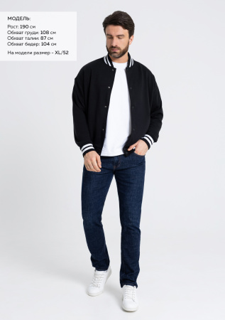 Черный бомбер арт. 71 с контрастом, футер 3-нитка (70% хлопок, 30% эластан), оптом | Мерч, униформа и текстиль для бизнеса photo-2