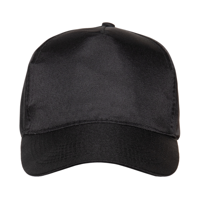 Черная бейсболка арт. 10P, 5 клиньев из 100% полиэстера, 150 гр/м2 – оптом фото-3