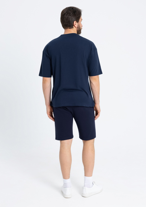 Темно-синие однотонные шорты арт. 93, 78% хлопок, 17% полиэстер, 5% эластан, оптом | Мерч, униформа и текстиль для бизнеса фото-4