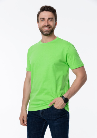 Ярко-зелёная футболка арт. 51 прямого кроя из 100% хлопка, 150 гр/м2, оптом | Мерч, униформа и текстиль для бизнеса  photo-7