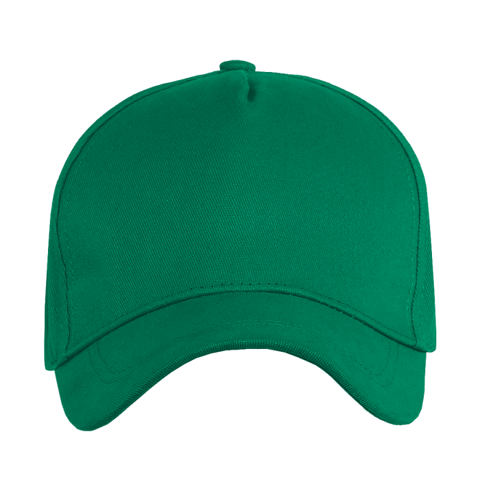 Зеленая бейсболка 5 клиньев из 100% хлопка, оптом | Мерч, униформа и текстиль для бизнеса  фото-1