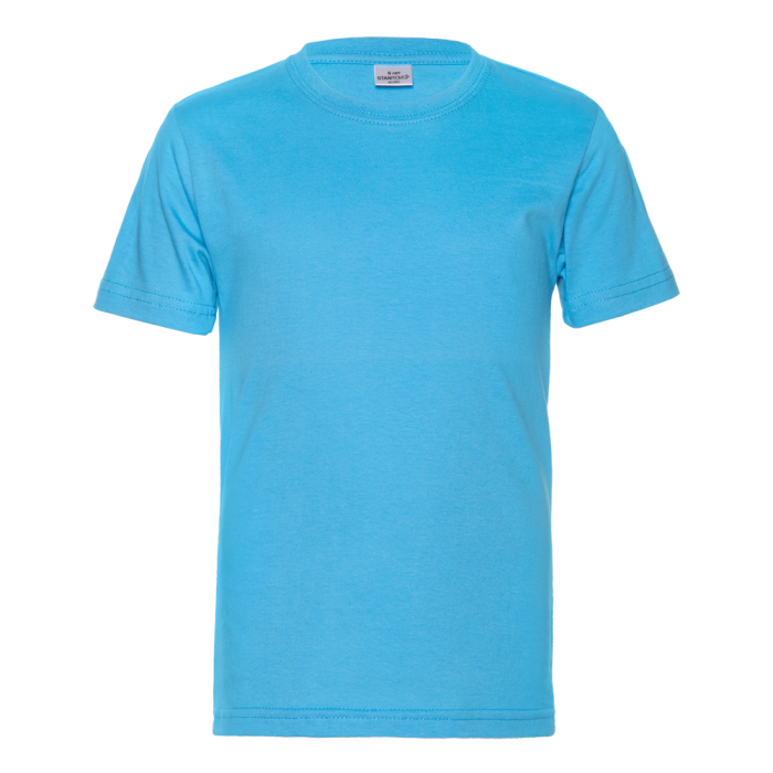 Бирюзовая детская футболка арт. 06U оверсайз кроя из 100% хлопка, 140 гр/м2, оптом | Мерч, униформа и текстиль для бизнеса фото-0