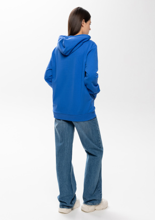 Синее худи арт. 23 с контрастным капюшоном, футер без начеса 100% хлопок, 260 гр/м2 | Мерч, униформа и текстиль для бизнеса photo-4