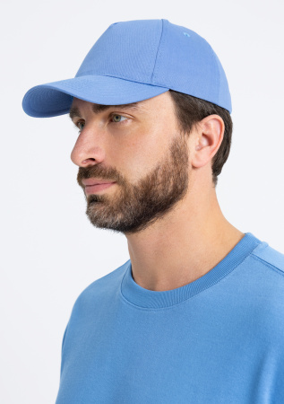 Голубая бейсболка 5 клиньев из 100% хлопка, 150 гр/м2, оптом | Мерч, униформа и текстиль для бизнеса  photo-6
