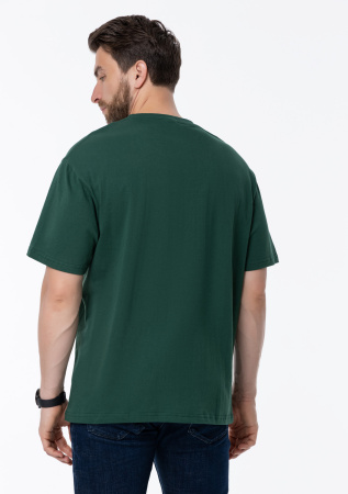 Тёмно-зелёная футболка арт. 02 прямого кроя из 100% хлопка, 160 гр/м2, оптом | Мерч, униформа и текстиль для бизнеса  photo-14