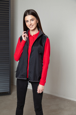 Черный однотонный двухсторонний женский жилет арт. 24WN, Taffeta 210T, оптом | Мерч, униформа и текстиль для бизнеса photo-3