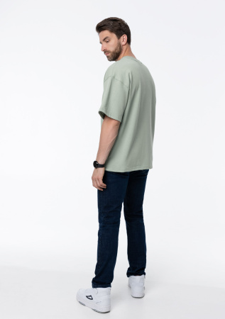 Светло-зеленая футболка арт. 40 оверсайз кроя, состав 65% хлопок 35% полиэстер, 260 гр/м2, оптом| Мерч, униформа и текстиль для бизнеса photo-8