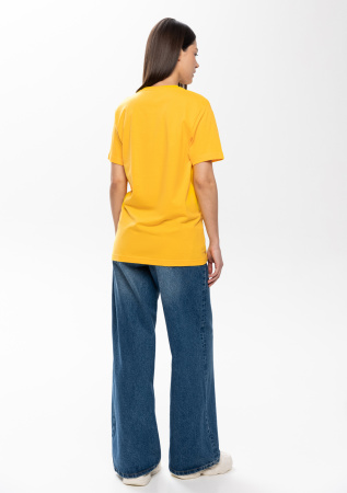 Жёлтая футболка арт. 02 прямого кроя из 100% хлопка, 160 гр/м2, оптом | Мерч, униформа и текстиль для бизнеса photo-6