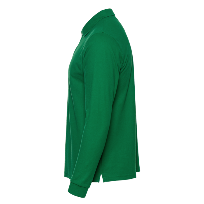 Зеленая рубашка поло с длинным рукавом арт. 04S, 65% хлопок, 35% полиэстер, 185 гр/м2, оптом | Мерч, униформа и текстиль для бизнеса  фото-2