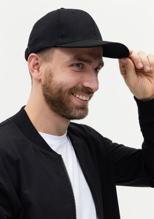 Черная бейсболка арт. 06, 6 клиньев из 100% хлопка, 330 гр/м2, оптом | Мерч, униформа и текстиль для бизнеса  photo-5